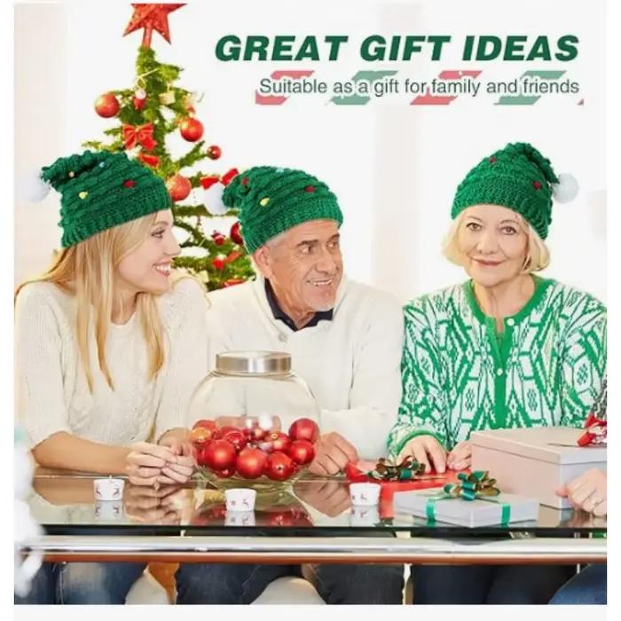 Chapeaux de Noël parent-enfant | Bonnets tricotés à la main pour adultes et enfants