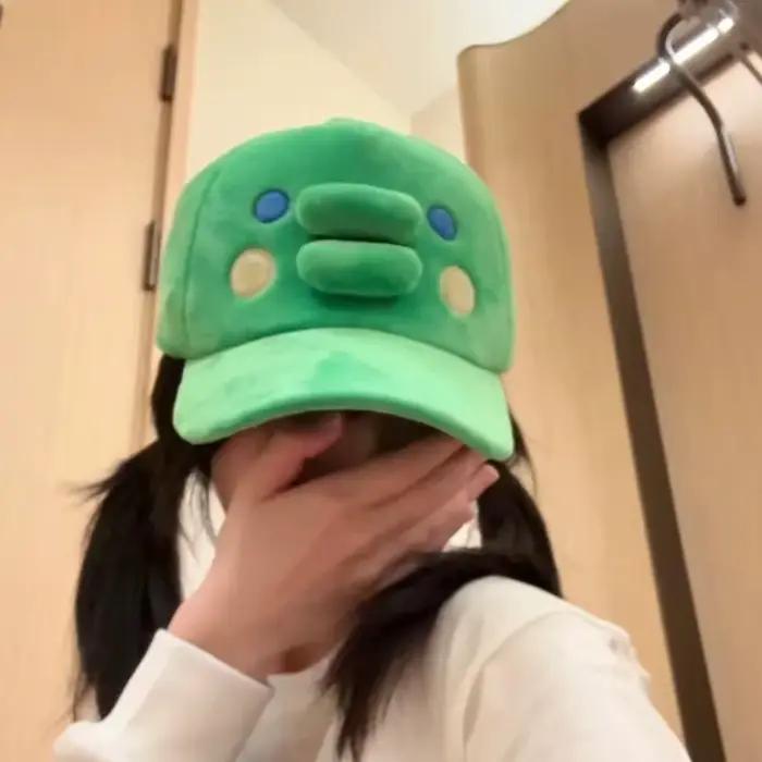 En stock – Nouvelle casquette de baseball verte Tamagotchi Kuchipatchi Mimitchi à large bord