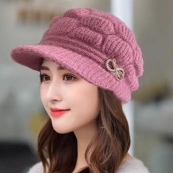 Bonnet tricoté doublé de polaire épais