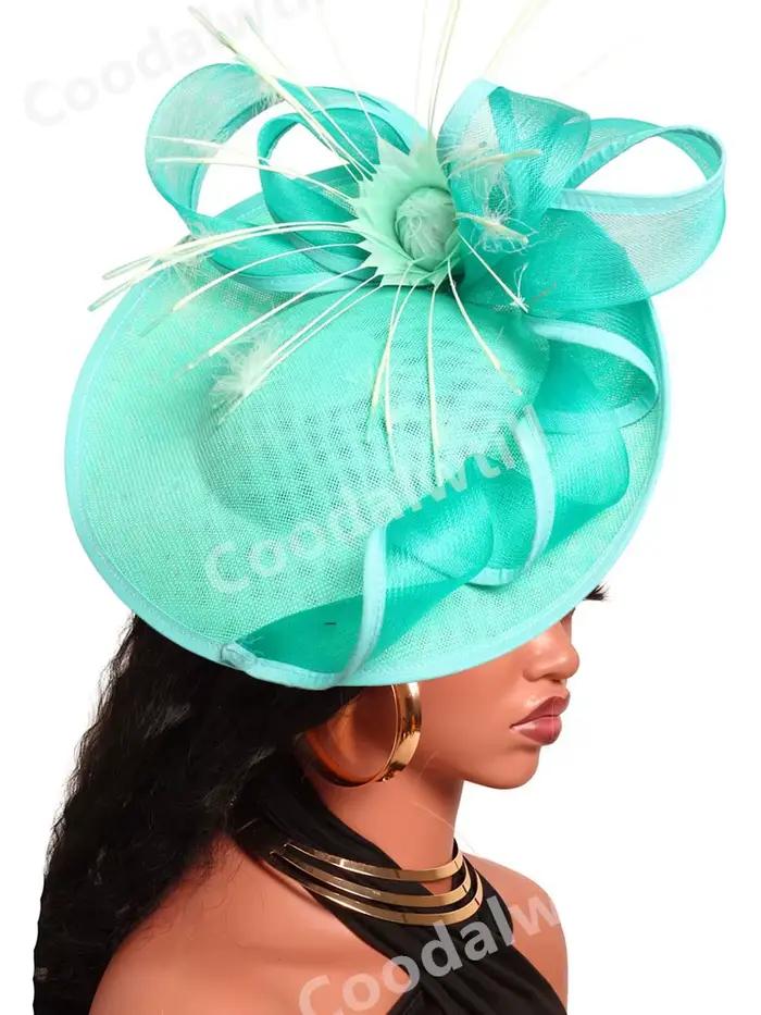Mode nouvelle plume fleur Fascinator chapeau élégant femmes fête thé casque Femme course charmant pilulier