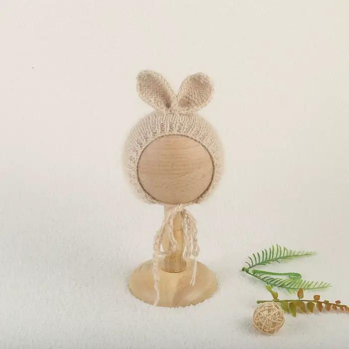 Bonnet de lapin Angora tricoté doux et extensible