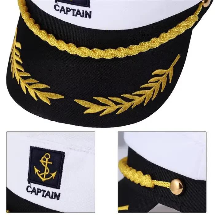 Casquette de capitaine blanche réglable