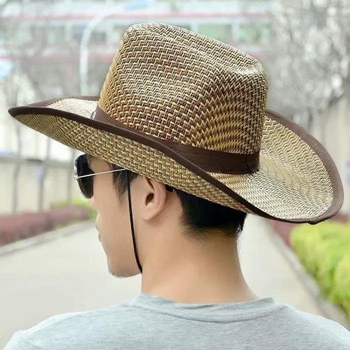 Chapeau de paille de cowboy pour hommes