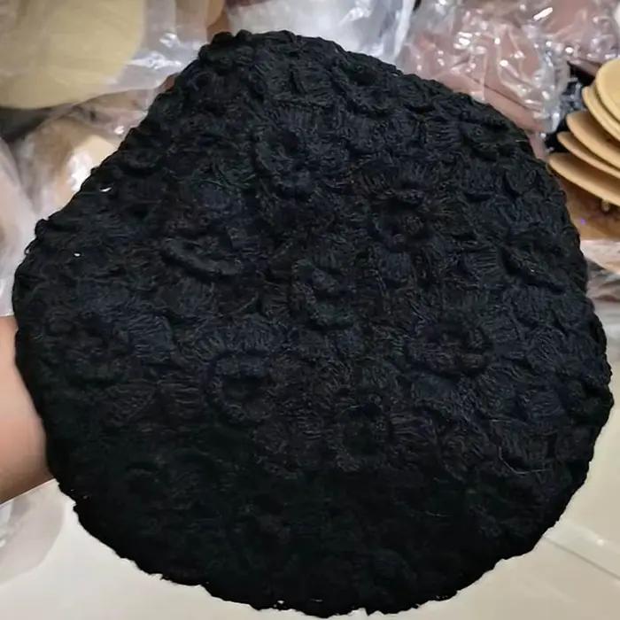 Béret français en coton pour femme, chapeau décontracté, fait à la main, découpe florale, automne, hiver, élégant et confortable pour toutes les occasions