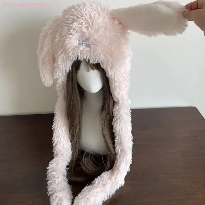 Chapeau de bombardier en peluche avec oreilles de lapin souples chaleureux et protecteur pour hommes en fibre acrylique adapté pour le ski randonnée et les journées hivernales
