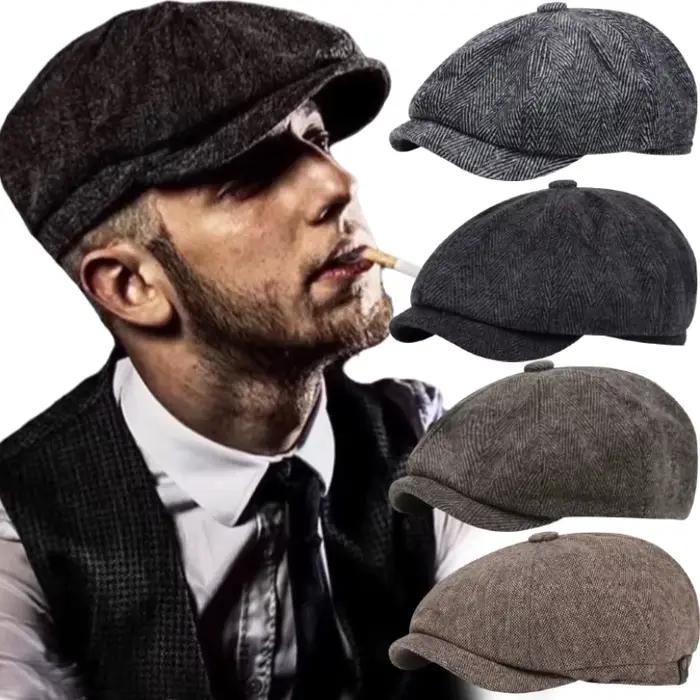 Nouveau Vintage casquettes homme chapeaux Golf conduite soleil plat Cabbie casquette Peaky Blinder pour hommes femmes été printemps automne chapeau