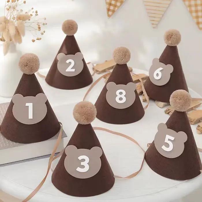 Chapeau d'Anniversaire en Feutre pour Bébé