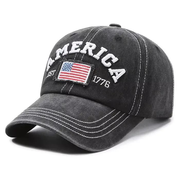 Casquette de baseball unisexe 3D brodée effet délavé