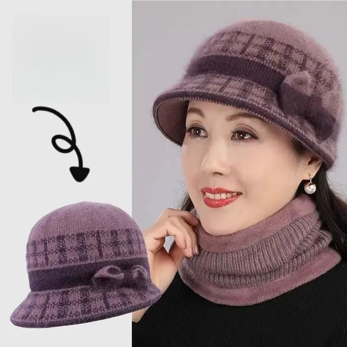 Casquette seau à nœud en forme de dôme pour femme