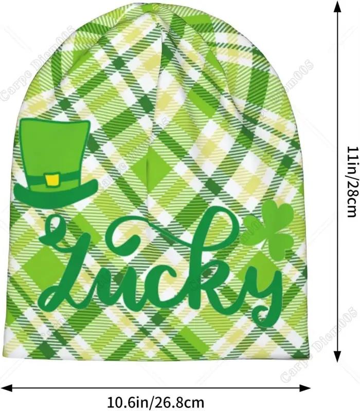 Bonnet en tricot vert Tartan pour hommes et femmes