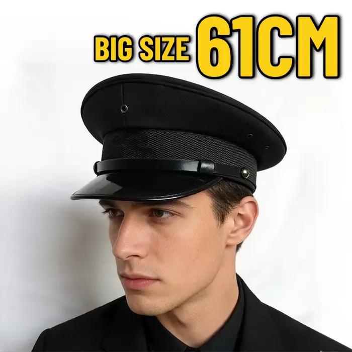 Chapeau militaire à calotte plate grande taille