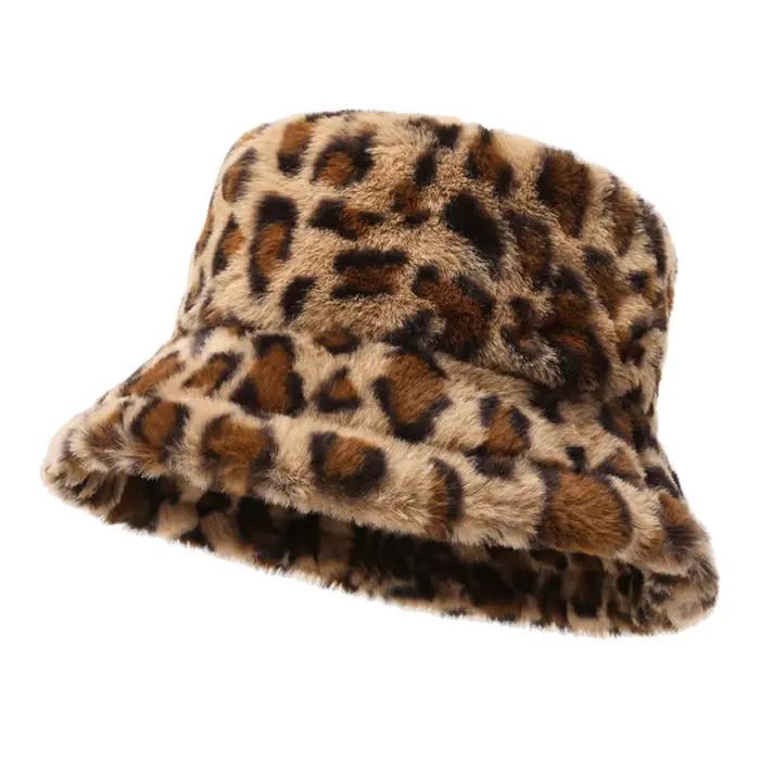 Chapeau seau léopard flou pour femmes