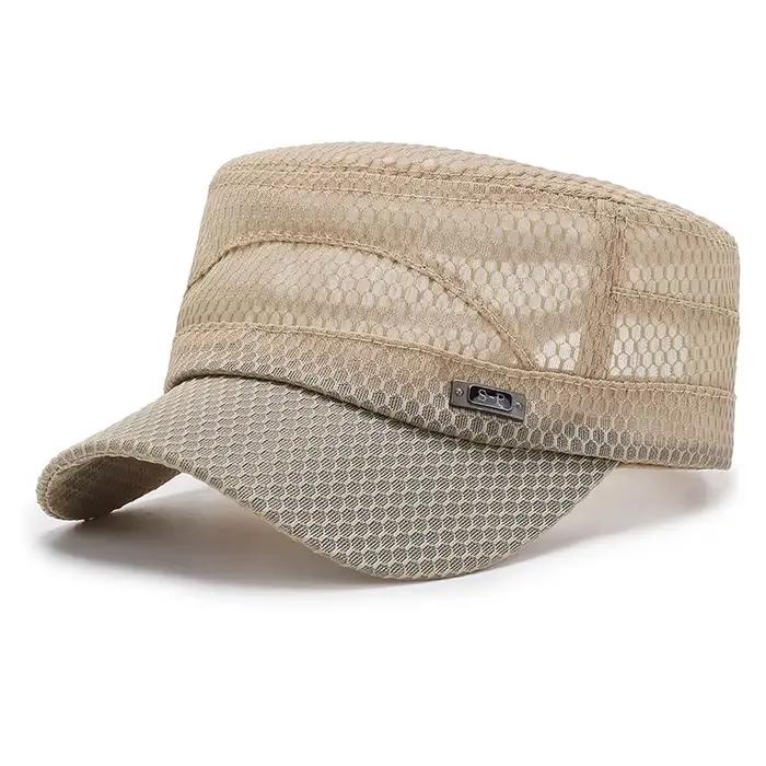 Casquette plate d'été pour homme avec dos en maille respirante