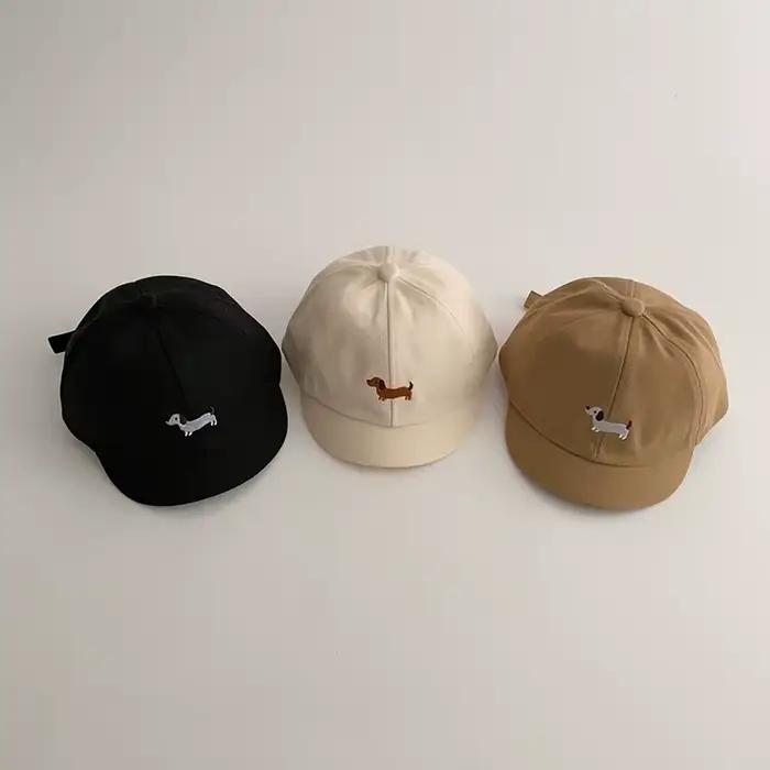 Casquette de baseball en coton brodée chiot