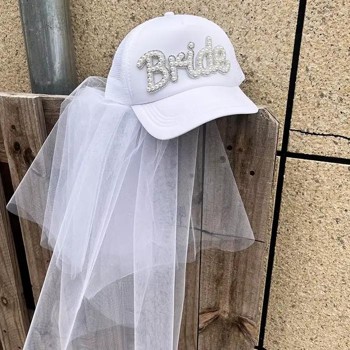 Chapeau de mariée HGDTFF en tissu Saphir profond pour enterrement de vie de jeune fille et fêtes prénuptiales de mariage occasions spéciales
