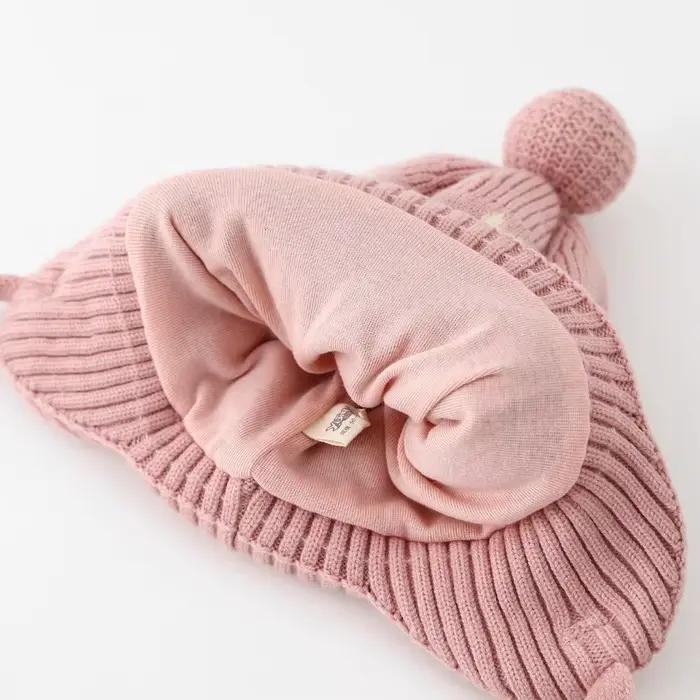 Chapeau de pêcheur en polyester doublé polaire pour enfants, coupe-vent, à lacets, pour 4-6 ans, style sportif, protection thermique des oreilles, occasions spéciales