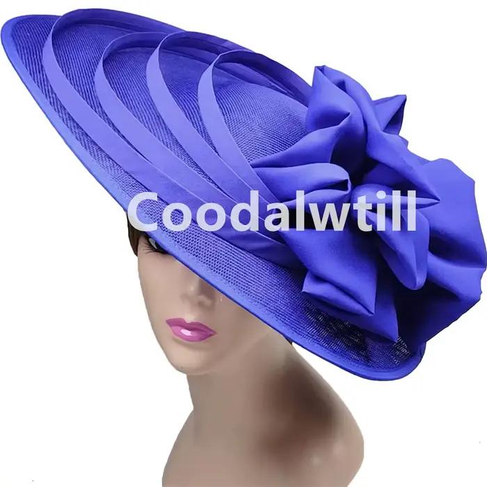 Grand Chapeau Fascinateur Femme Lin Élégant Mode Fête Occasions Spéciales
