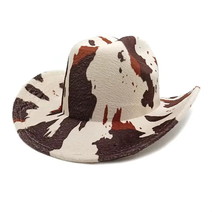 Chapeau de soleil imprimé vache léopard de Style occidental pour femmes