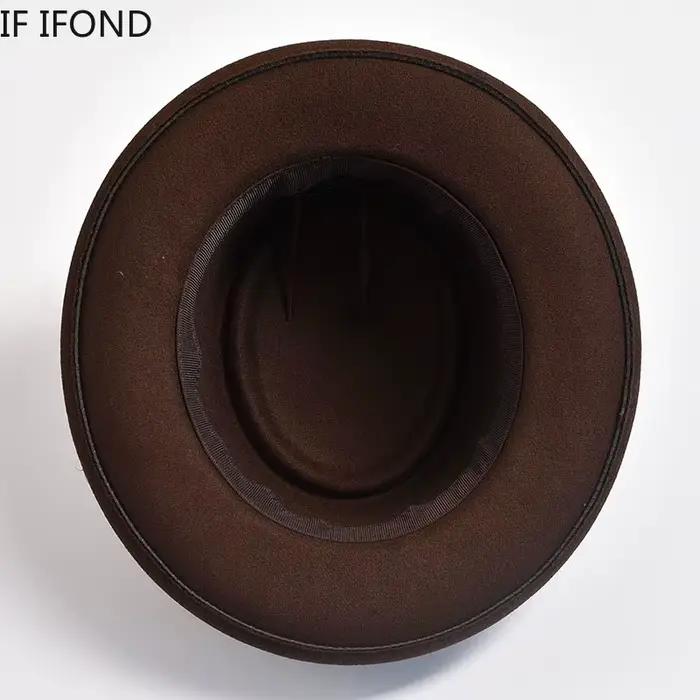 Chapeau vintage en feutre à bord roulé pour homme