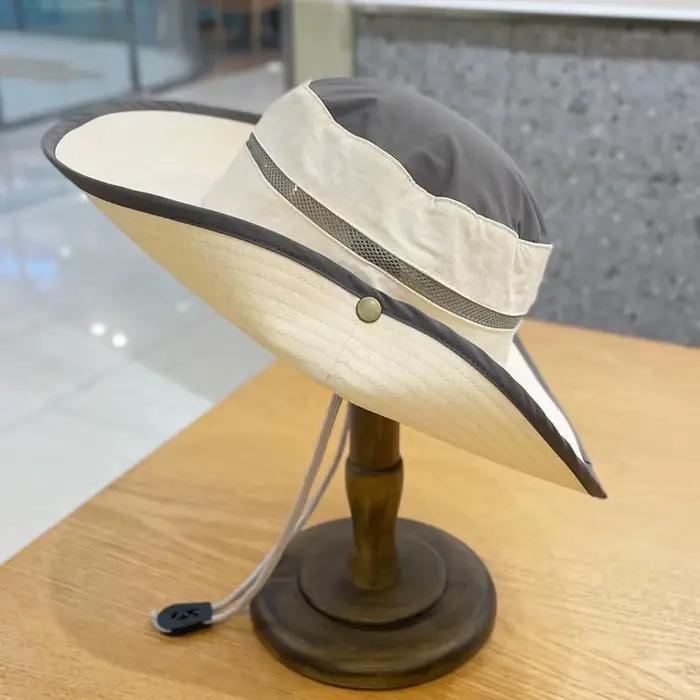 Chapeau de pêcheur d'extérieur respirant en maille à large bord pour hommes