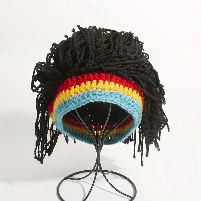 Chapeau original, bonnet en laine avec dreadlocks