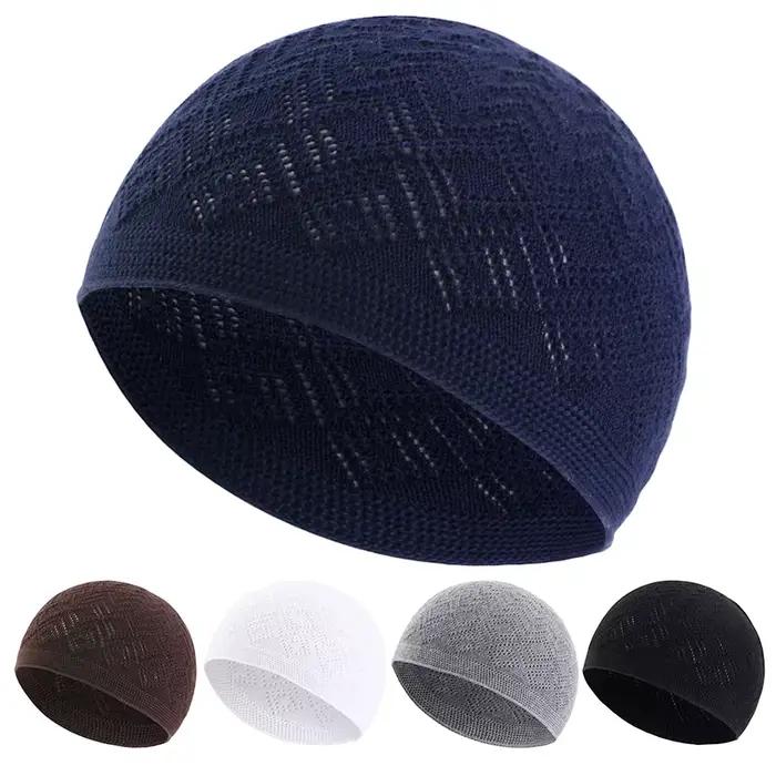 Tricoté hommes musulmans chapeaux de prière unisexe bonnets casquette chaud islamique Ramadan juif arabe Crochet chapeau