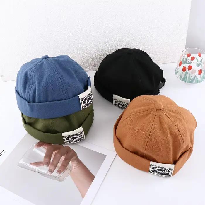 Mignon vêtements de rue Melon chapeau ours polaire couleur unie Bonnet