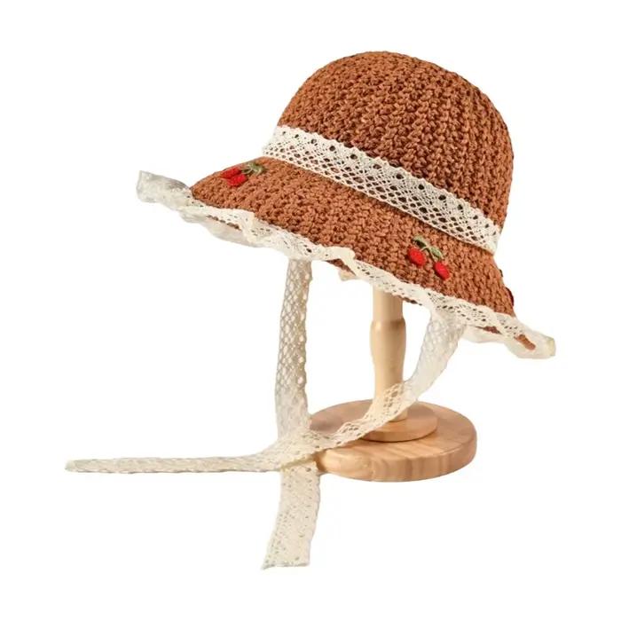 Chapeau de soleil pour femme en paille tressée