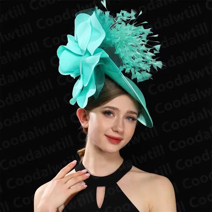 Chapeau Fascinateur de Mariage avec Grande Fleur Polyester pour Femmes Occasions Spéciales Performance Gala Soirées Théâtre