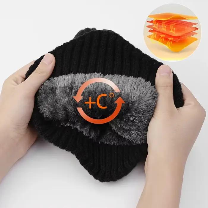 Chapeau tricoté en peluche pour hommes