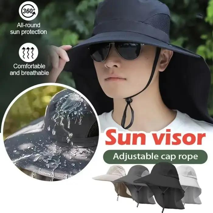 Chapeau de protection UV à large bord avec protège-nuque pour hommes et femmes