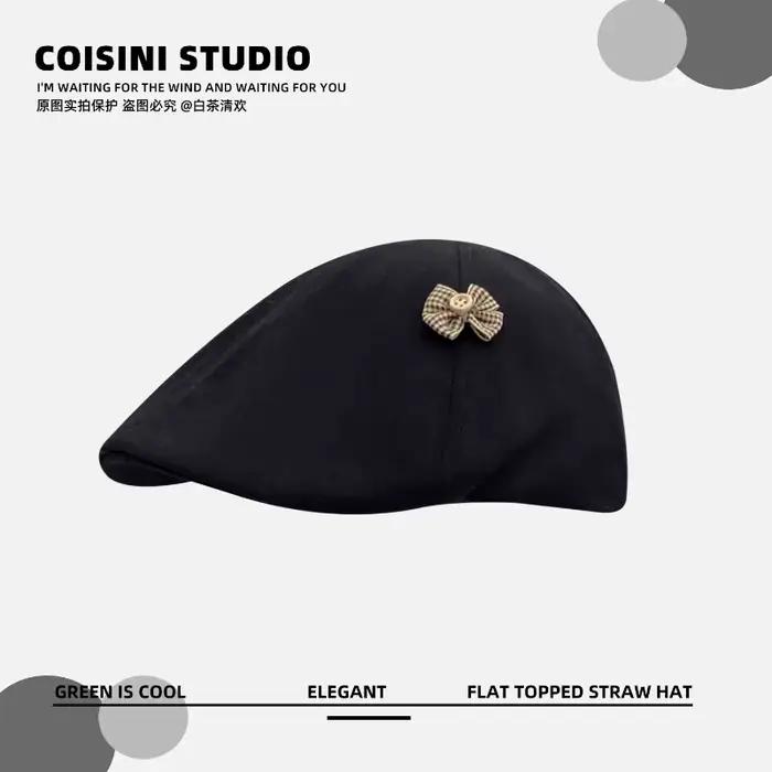 Chapeaux français élégants avec nœud décoratif pour femmes