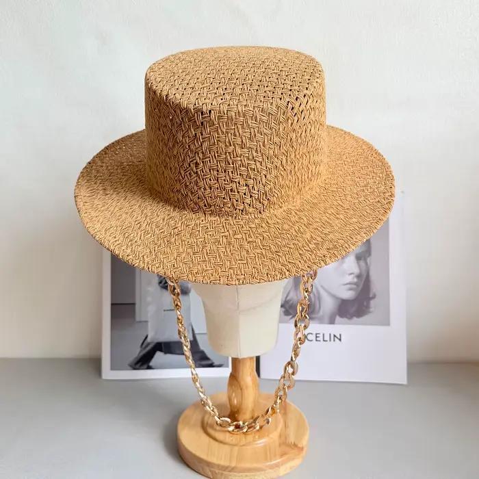 Chapeaux de paille tendance en fibres pour femmes et hommes