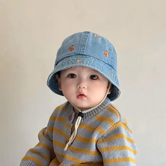 Chapeau de pêcheur/seau en Denim vieilli pour enfants filles