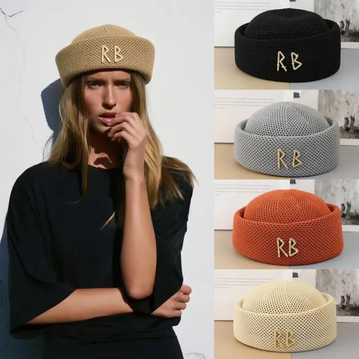 Béret Chic en Crochet Respirant pour Femme – Chapeau Rond à Calotte Plate pour l'Extérieur