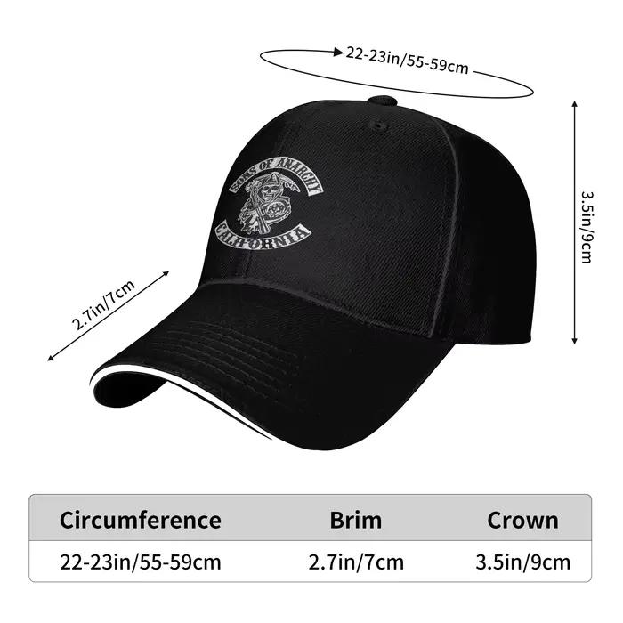 Casquette gothique Sons of Anarchy unisexe adulte pour hommes et femmes style punk streetwear occasionnels春夏秋冬通用成人男女街头朋克风哥特式棒球帽