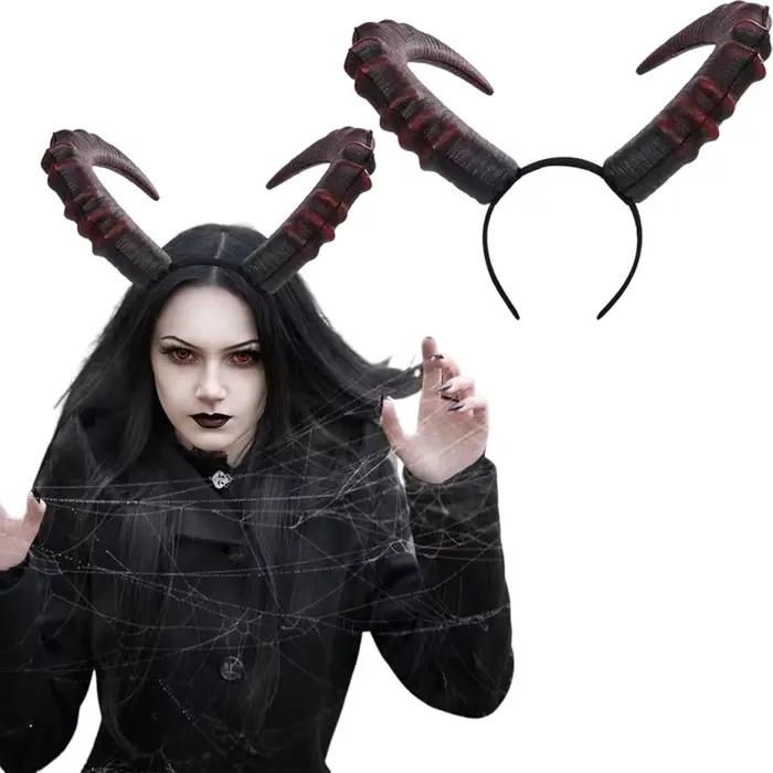 Grand bandeau à cornes de diable rouge pour femmes