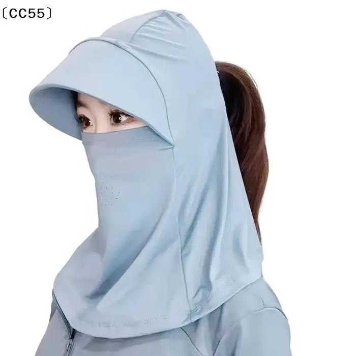 Écharpe de protection solaire pour femmes en polyester protégeant le visage et le cou pour les quatre saisons et les activités extérieures
