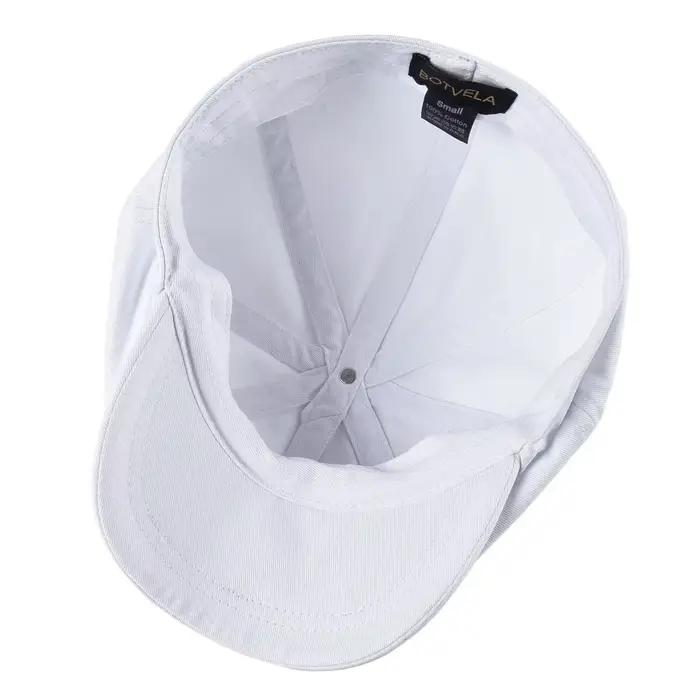 BOTVELA casquette gavroche hommes blanc sergé coton chapeau femmes boulanger garçon casquettes rétro grand casque