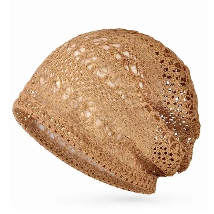 Chapeau en dentelle respirant à rayures douces en polyester pour femmes, style décontracté et tendance, multifonction, ajustement élastique, quatre saisons