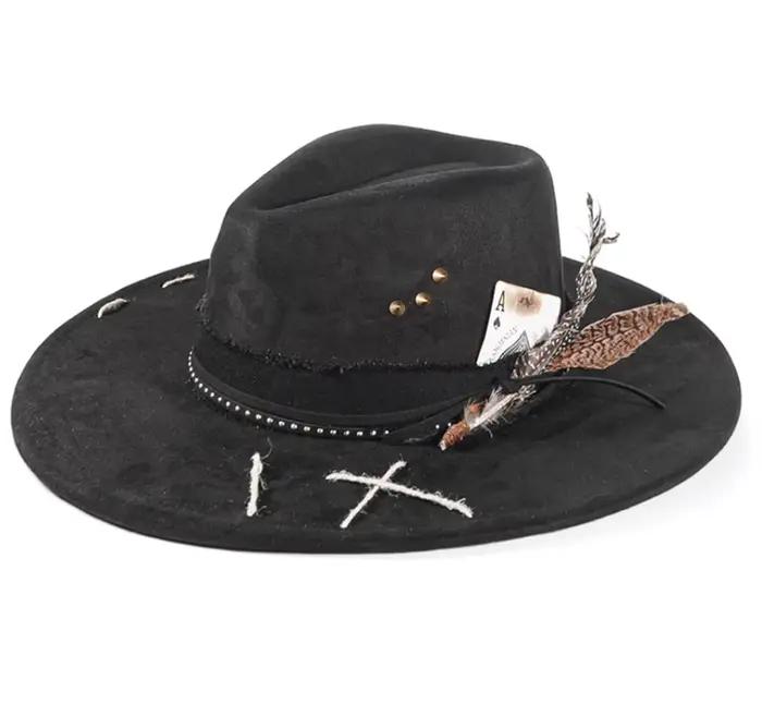Chapeau Fedora fait à la main en daim pour hommes et femmes