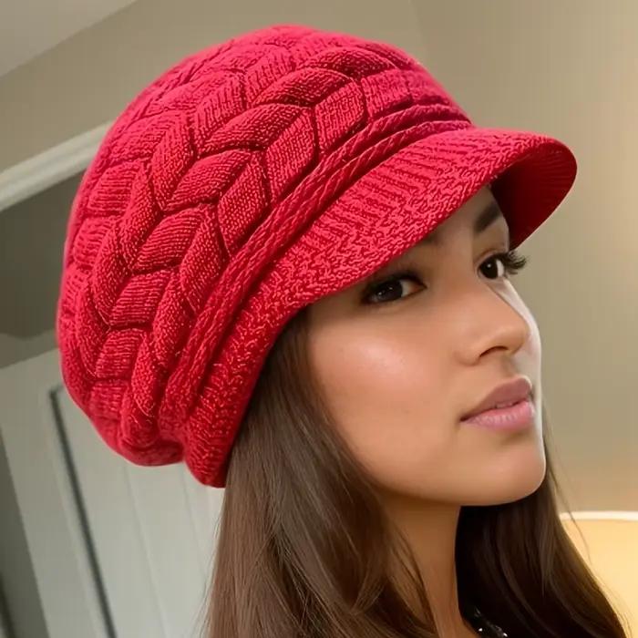 Béret en tricot torsadé