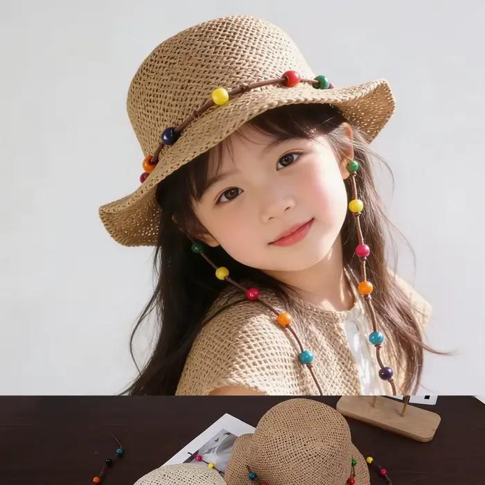 Chapeau de paille en jean d'été pour filles