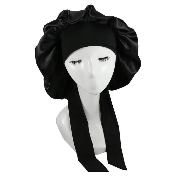 Femmes Satin solide chapeau De couchage nuit Bonnet De sommeil soins capillaires