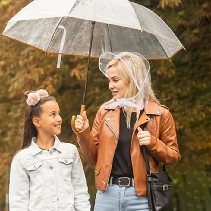 1/3/6 pièces, chapeau de pluie pour femmes avec pare-soleil écharpe imperméable transparente