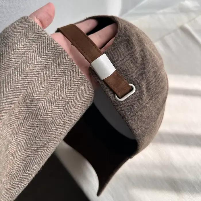 Casquette en laine à chevrons