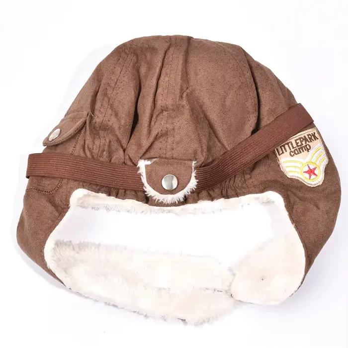 Nouveau enfant pilote chapeaux mode aviateur chapeau cache-oreilles bonnets enfants automne hiver chaud oreillette