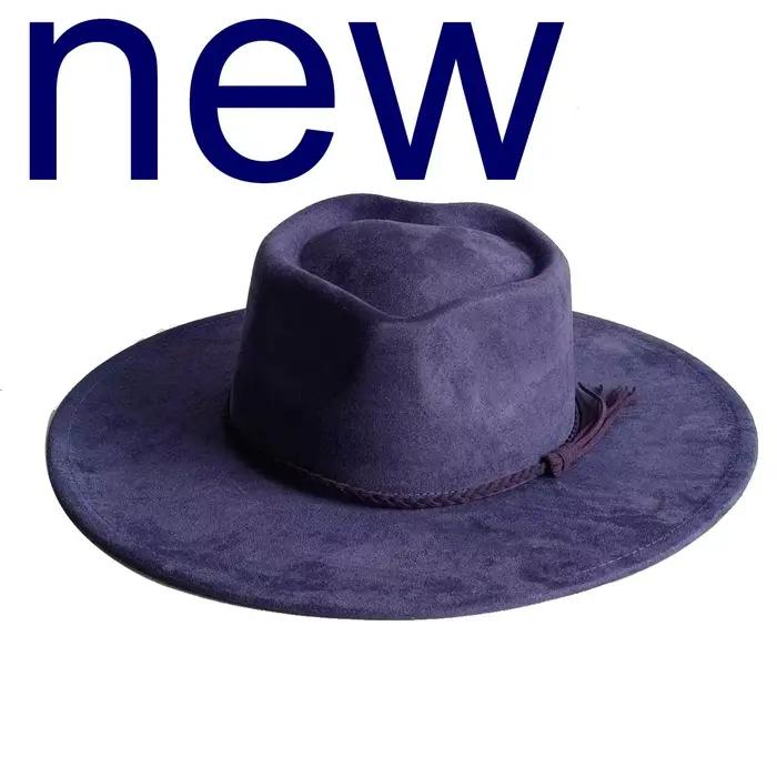 Chapeau à large bord en daim vegan