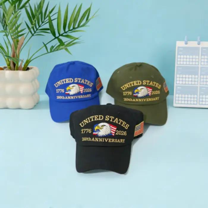 Casquette de baseball brodée d'un aigle du drapeau américain