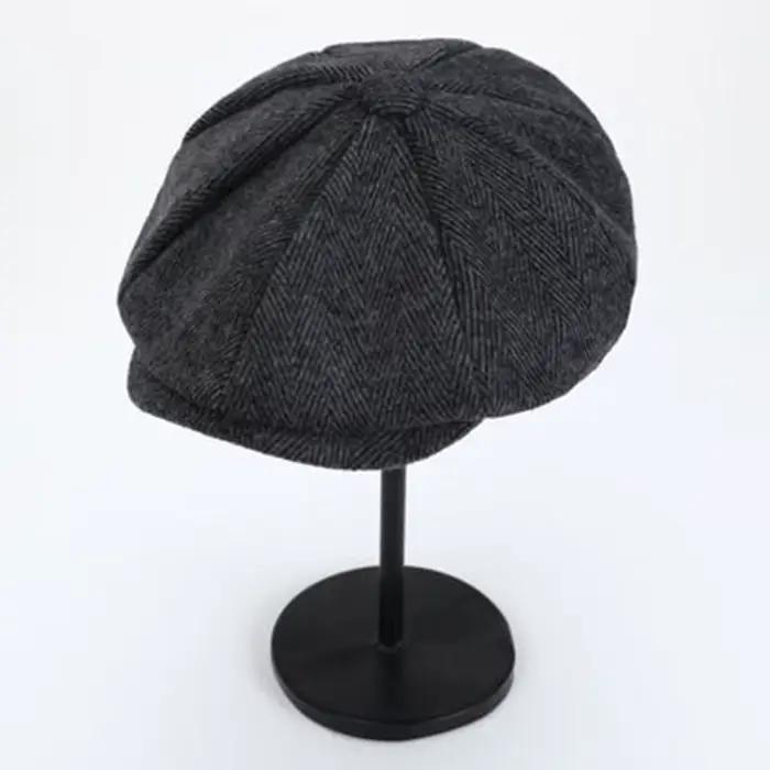 Bérets VORON en polyester style rétro avec motif plaid pour hommes et femmes, idéal pour le printemps et l'automne, accessoire décontracté et mode pour homme